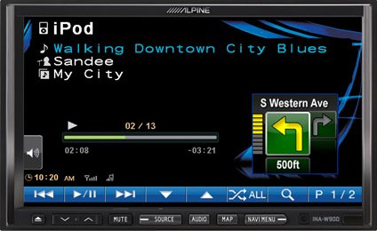 Alpine INA-W900 รองรับการเล่น iPod/iPhone และมี Navigator (SpeedNavi แผนที่รองรับภาษาไทย) และ Bluetooth ในตัว